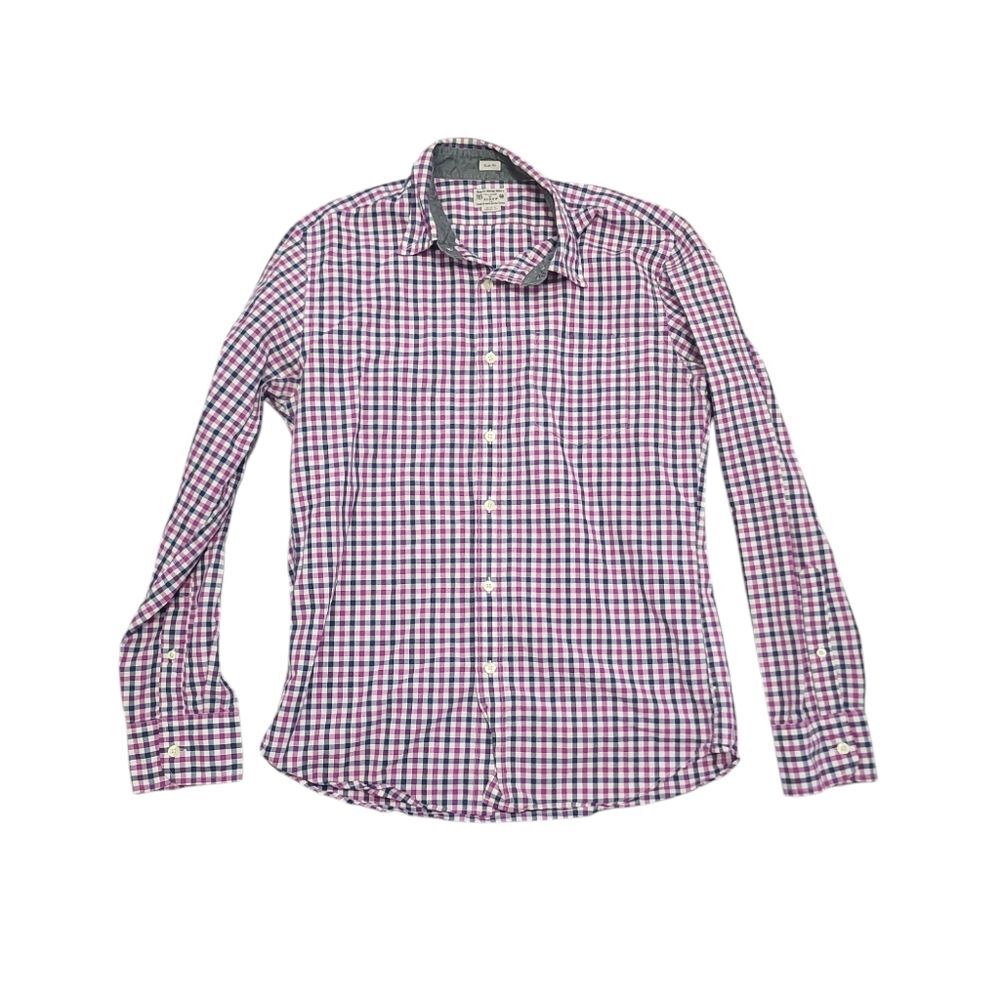 J. Crew Purple Check Button Down Shirt Large 42 Chest Business Casual - Picture 2 of 10